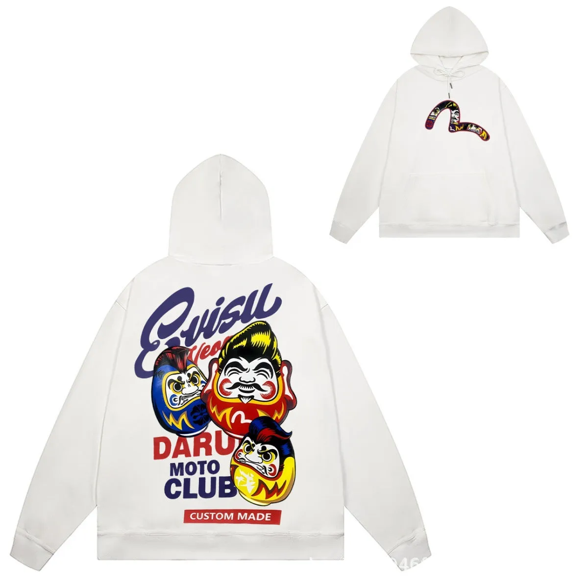 Evisu Hoodie print men and women