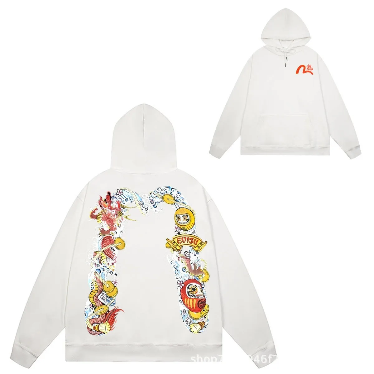 Evisu Hoodie print men and women