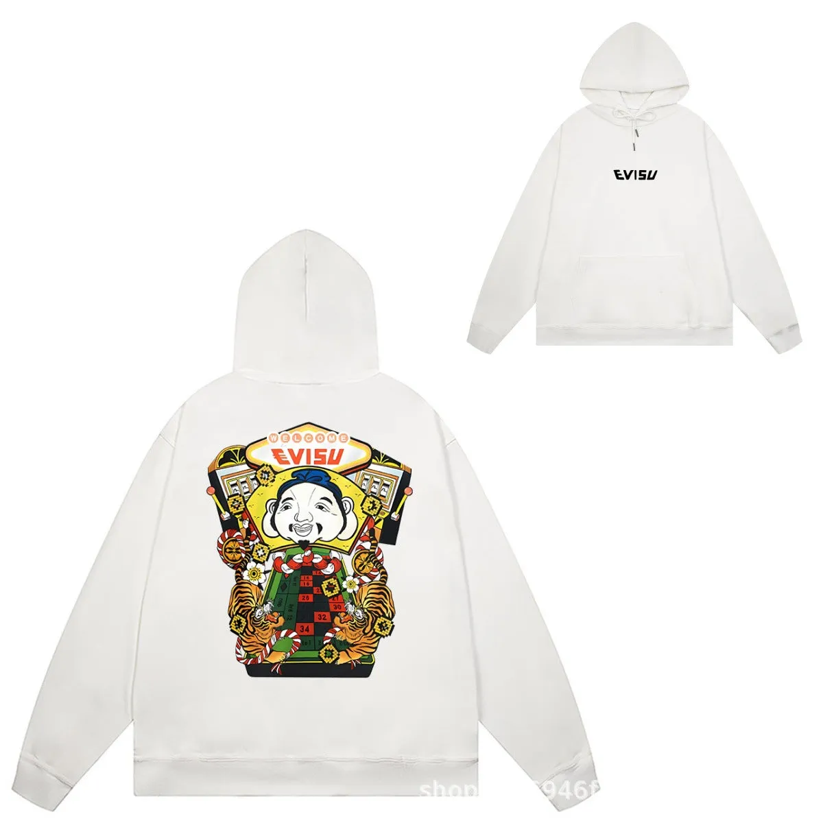 Evisu Hoodie print men and women