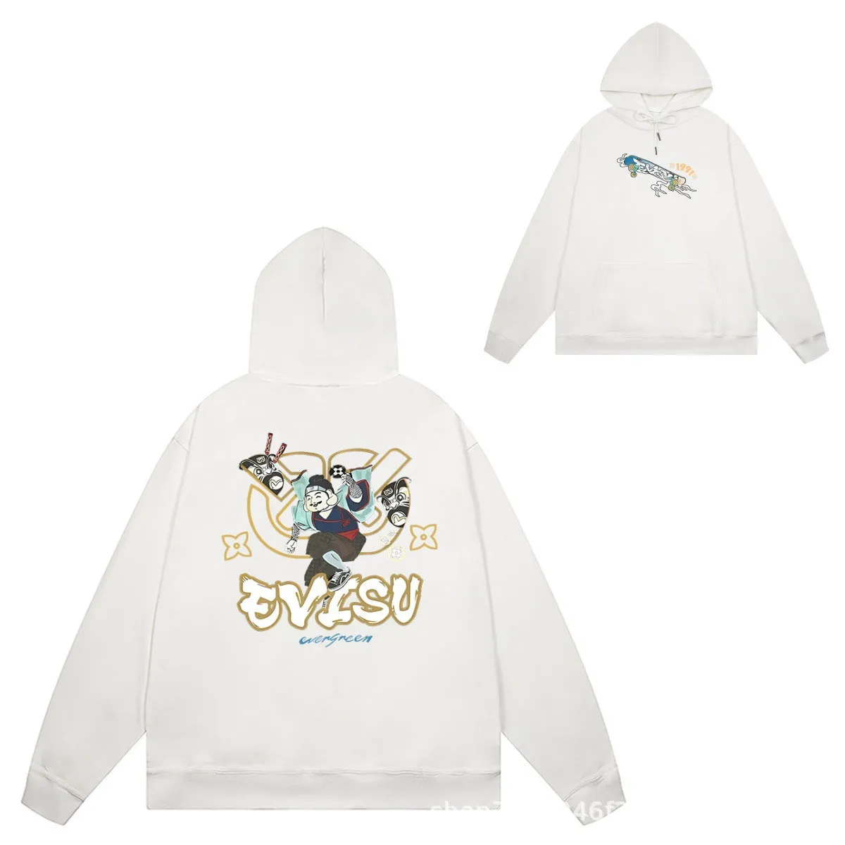 Evisu Hoodie print men and women