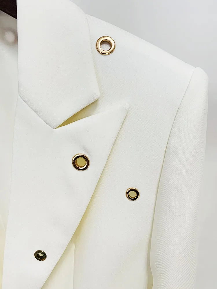 Eyelet Blazer Pants Suit