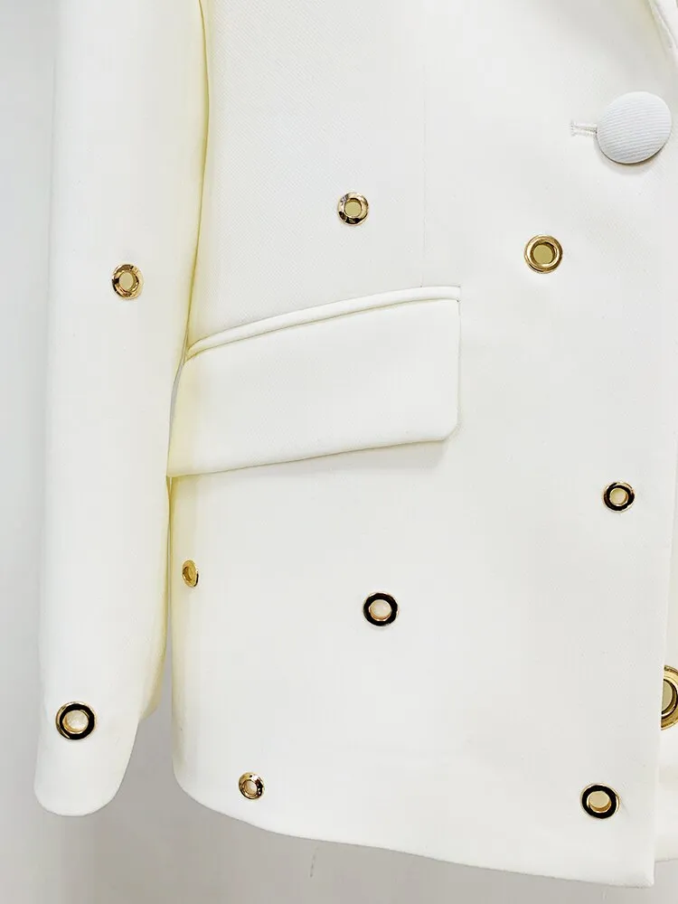 Eyelet Blazer Pants Suit