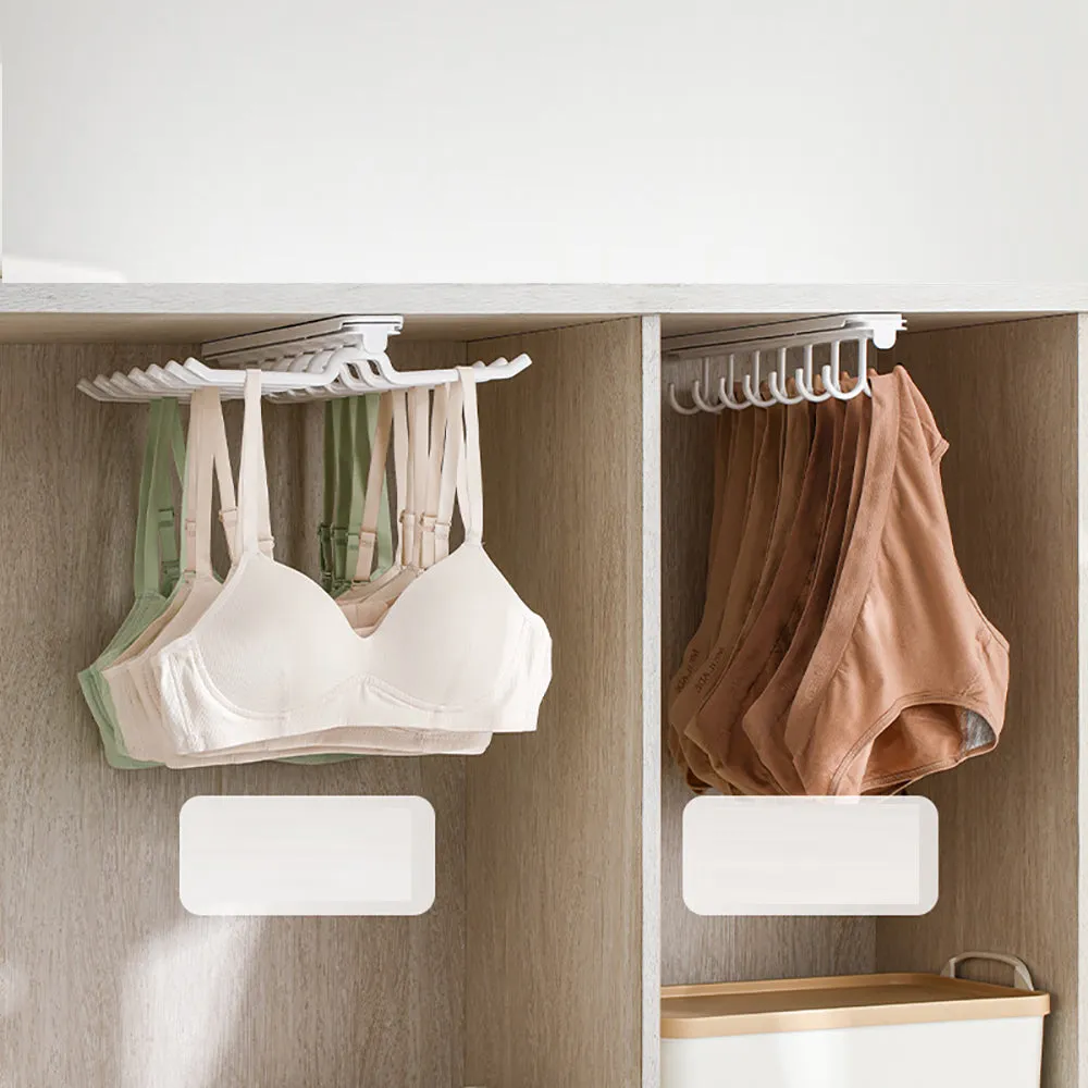 FaSoLa Sliding Underwear Hanger with Horizontal Rod - White