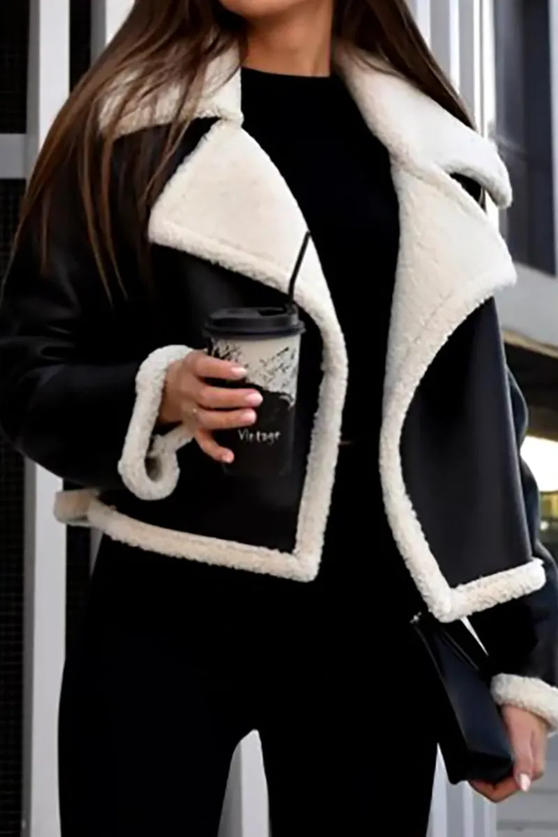 Faux Leather Shearling Jacket
