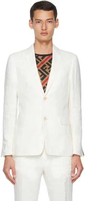 Fendi White Hemp Blazer