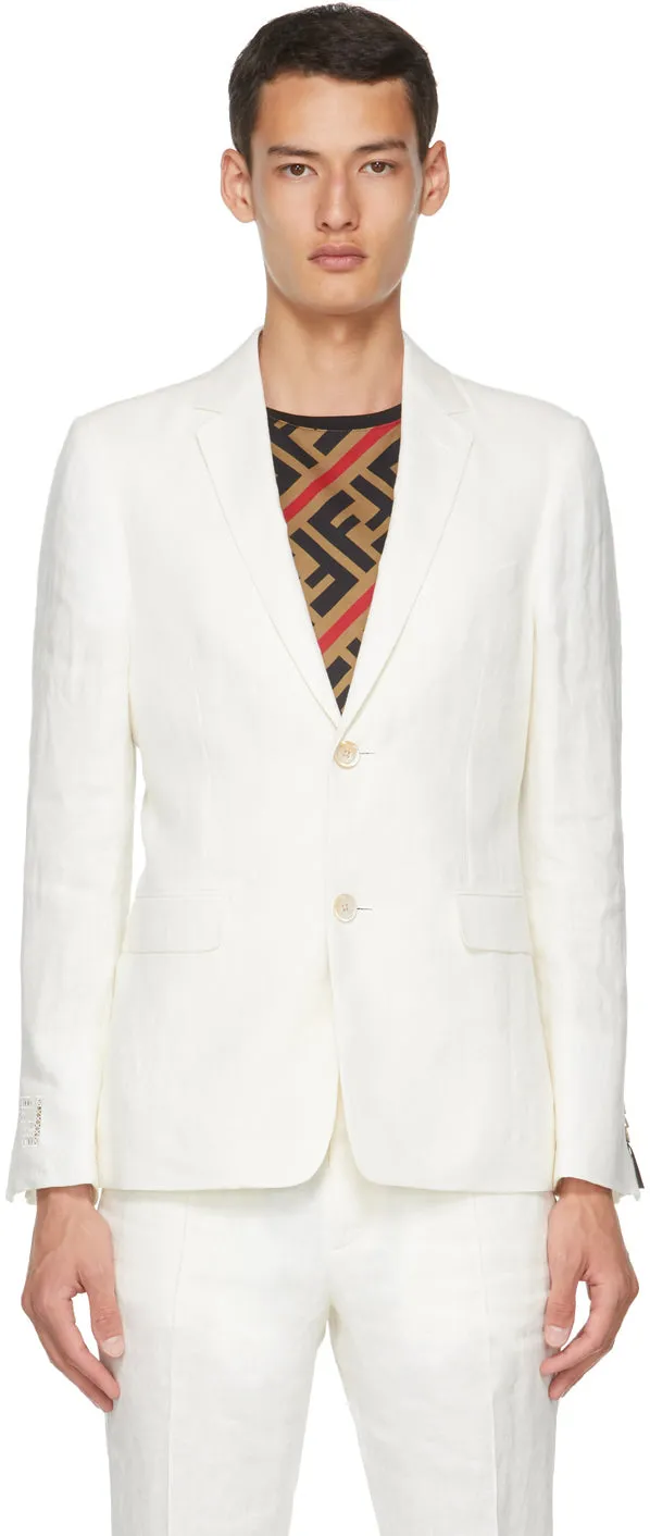 Fendi White Hemp Blazer