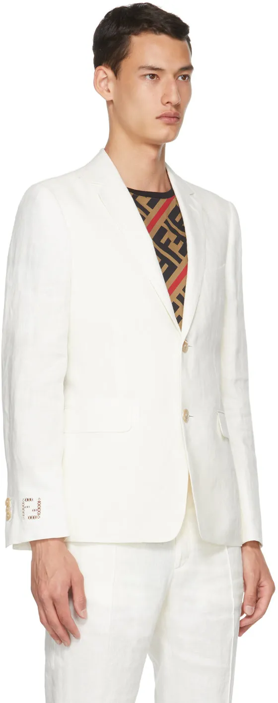 Fendi White Hemp Blazer