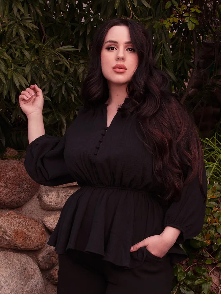 FINAL SALE - Coven Tunic Top in Black