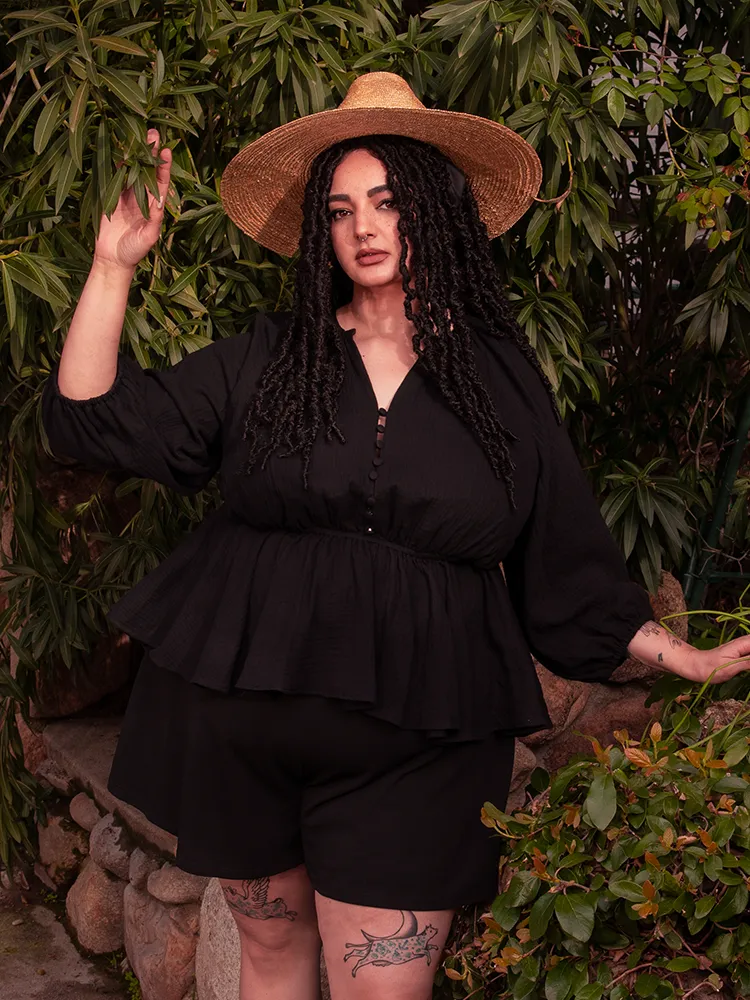 FINAL SALE - Coven Tunic Top in Black