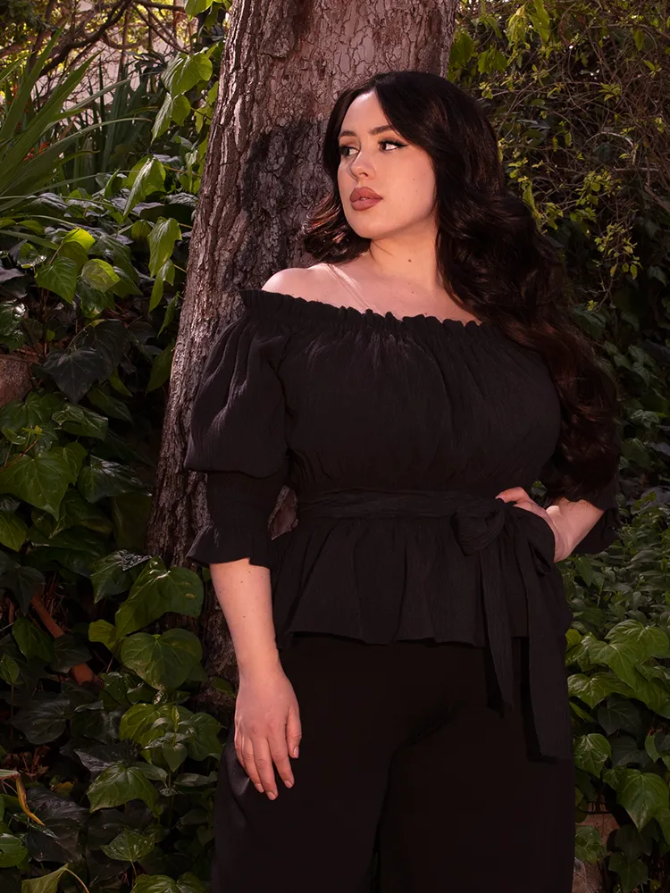 FINAL SALE - Ritual Peasant Top in Black