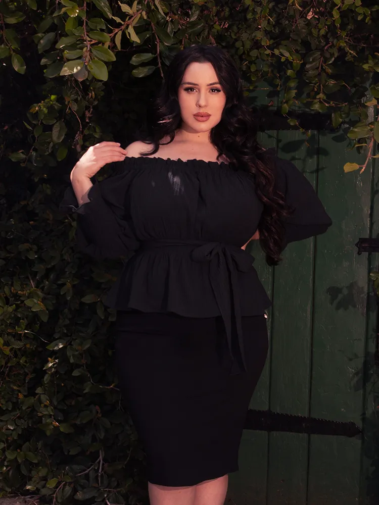 FINAL SALE - Ritual Peasant Top in Black