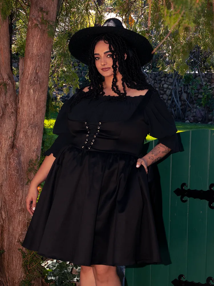 FINAL SALE - Ritual Peasant Top in Black