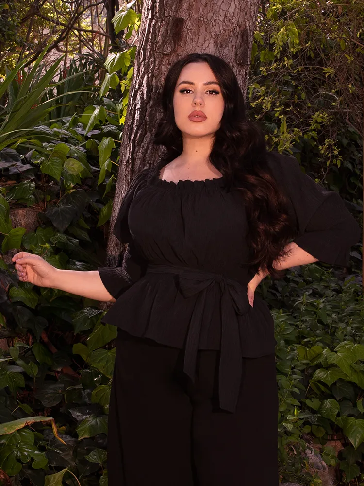 FINAL SALE - Ritual Peasant Top in Black