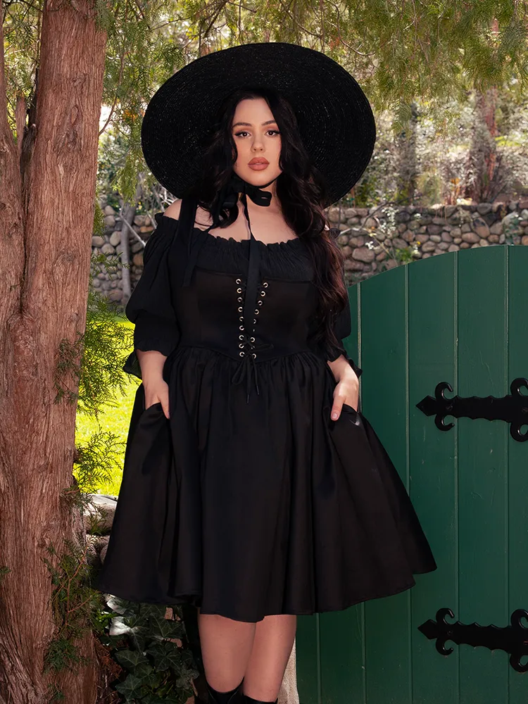 FINAL SALE - Ritual Peasant Top in Black