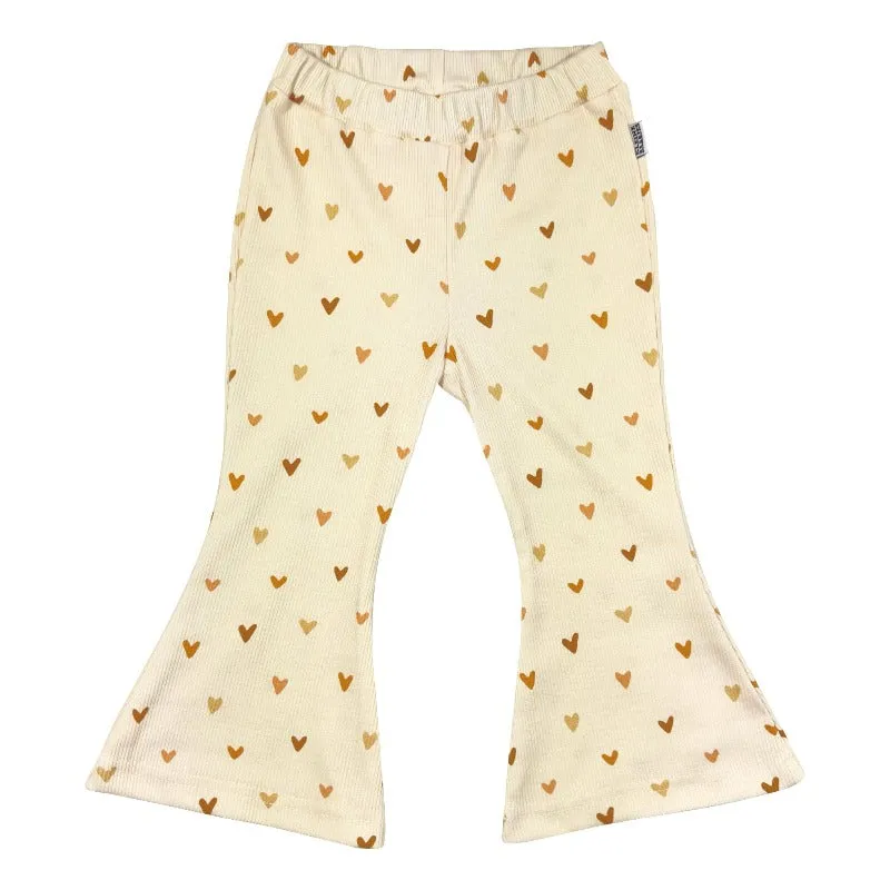 Flared Pants Rib Hearts