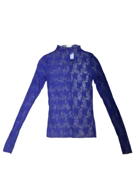 Free People Intimately Lace Pattern Top Black Size: M
