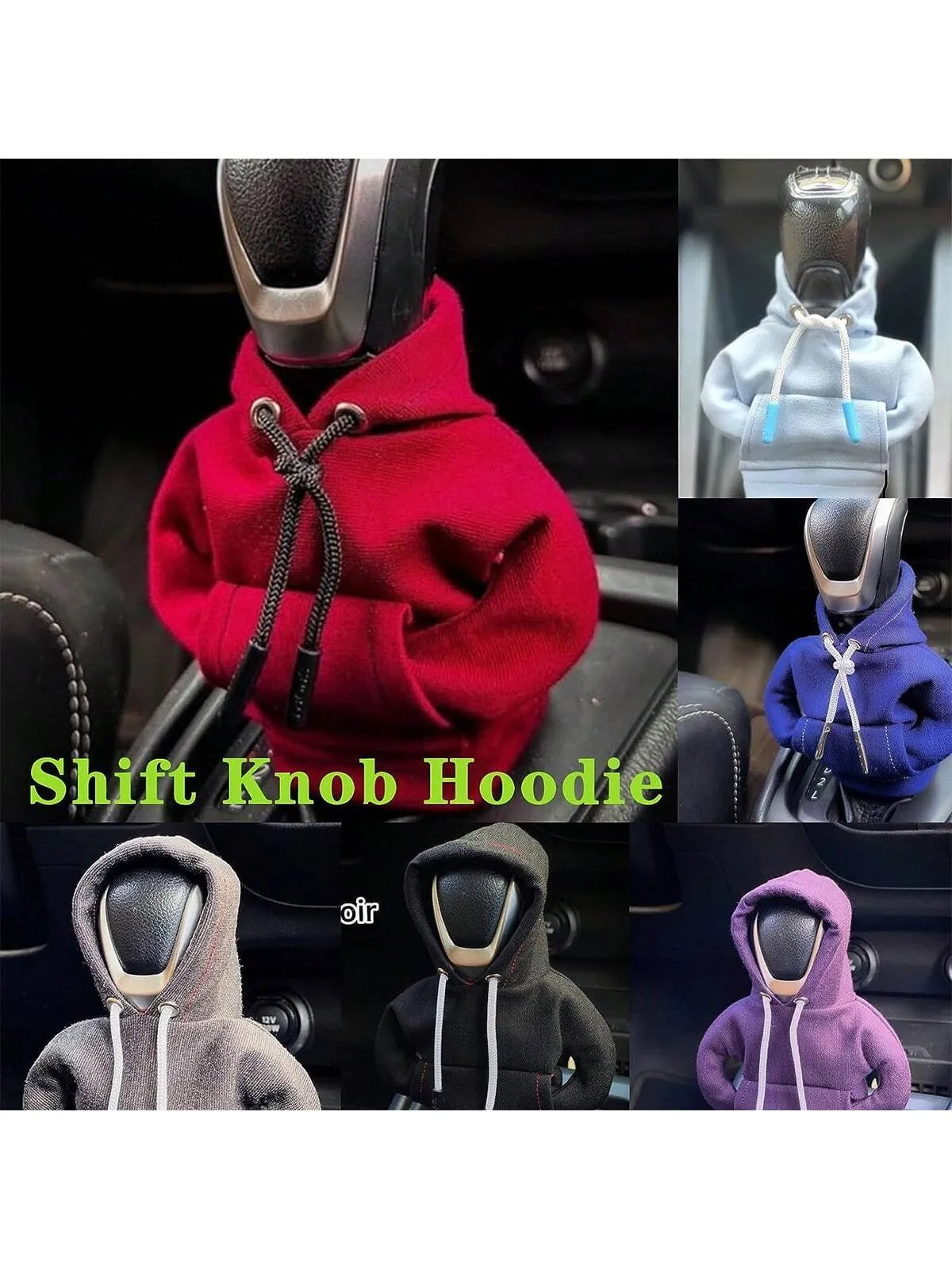 Gear Shift Hoodie , Funny Hoodie Car Gear Shift Cover, Winter Warm Car Shifter Hoodie Cover