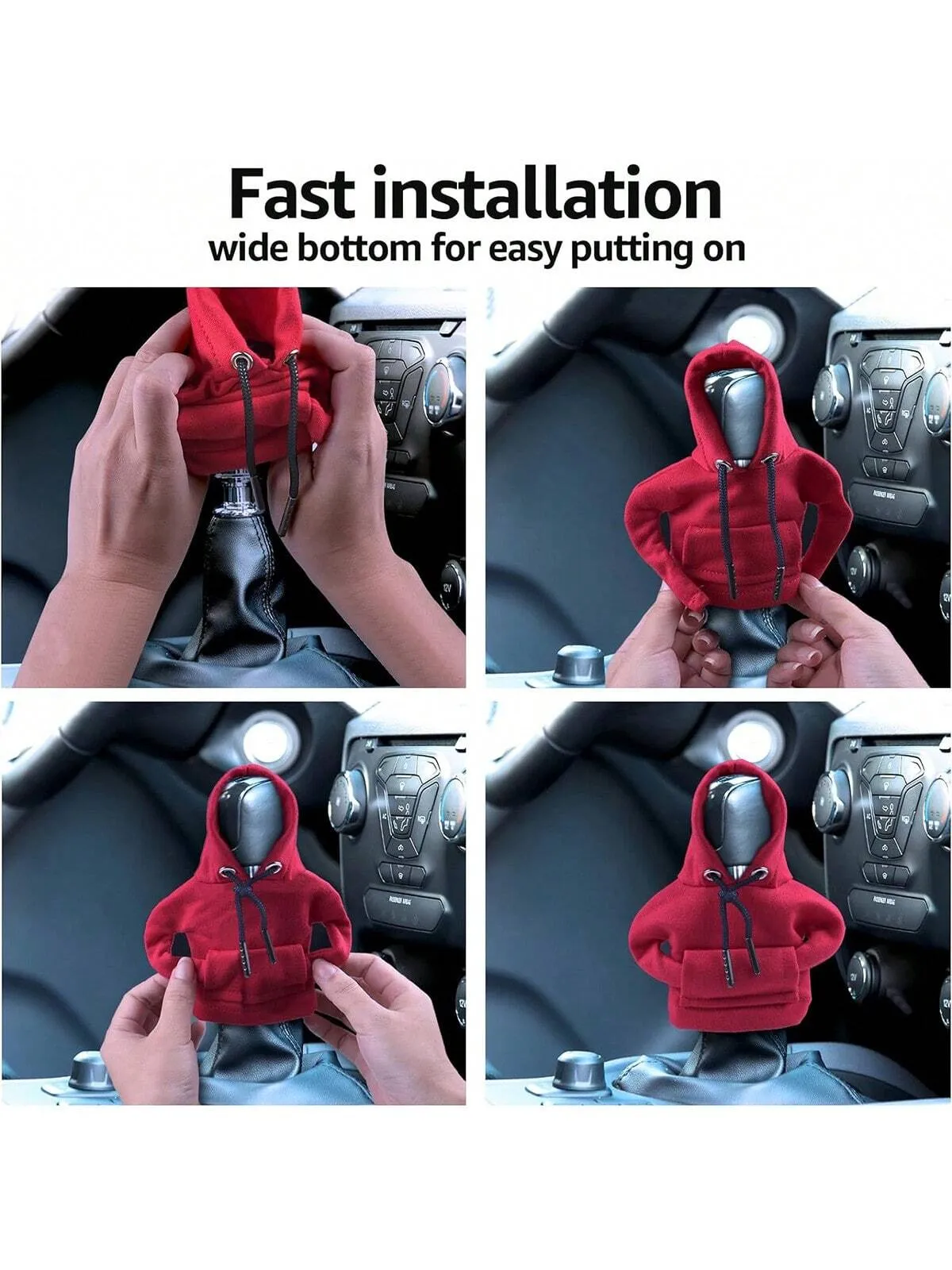 Gear Shift Hoodie , Funny Hoodie Car Gear Shift Cover, Winter Warm Car Shifter Hoodie Cover