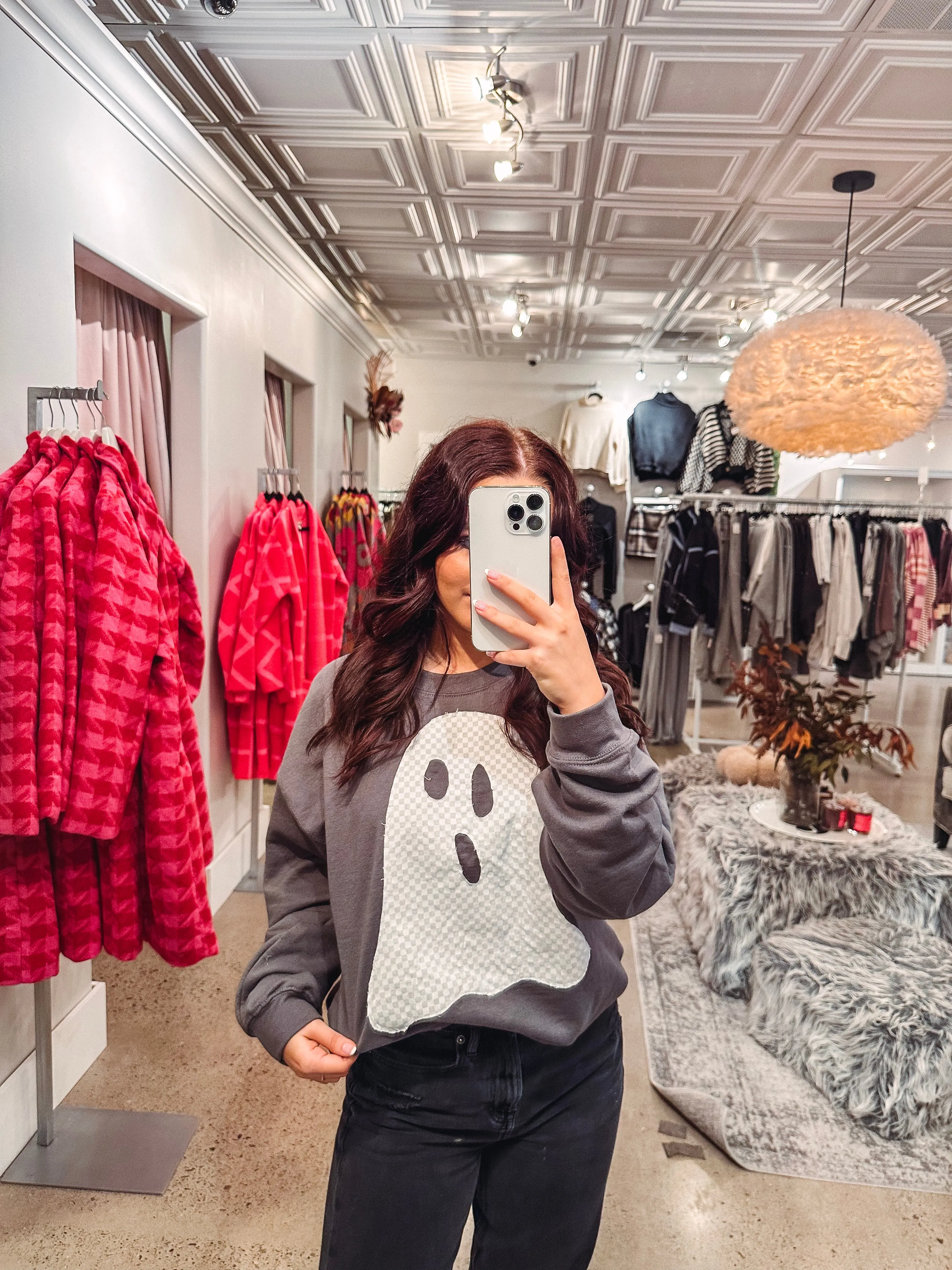 Ghostly Vibes Handmade Crew Neck Sweatshirt