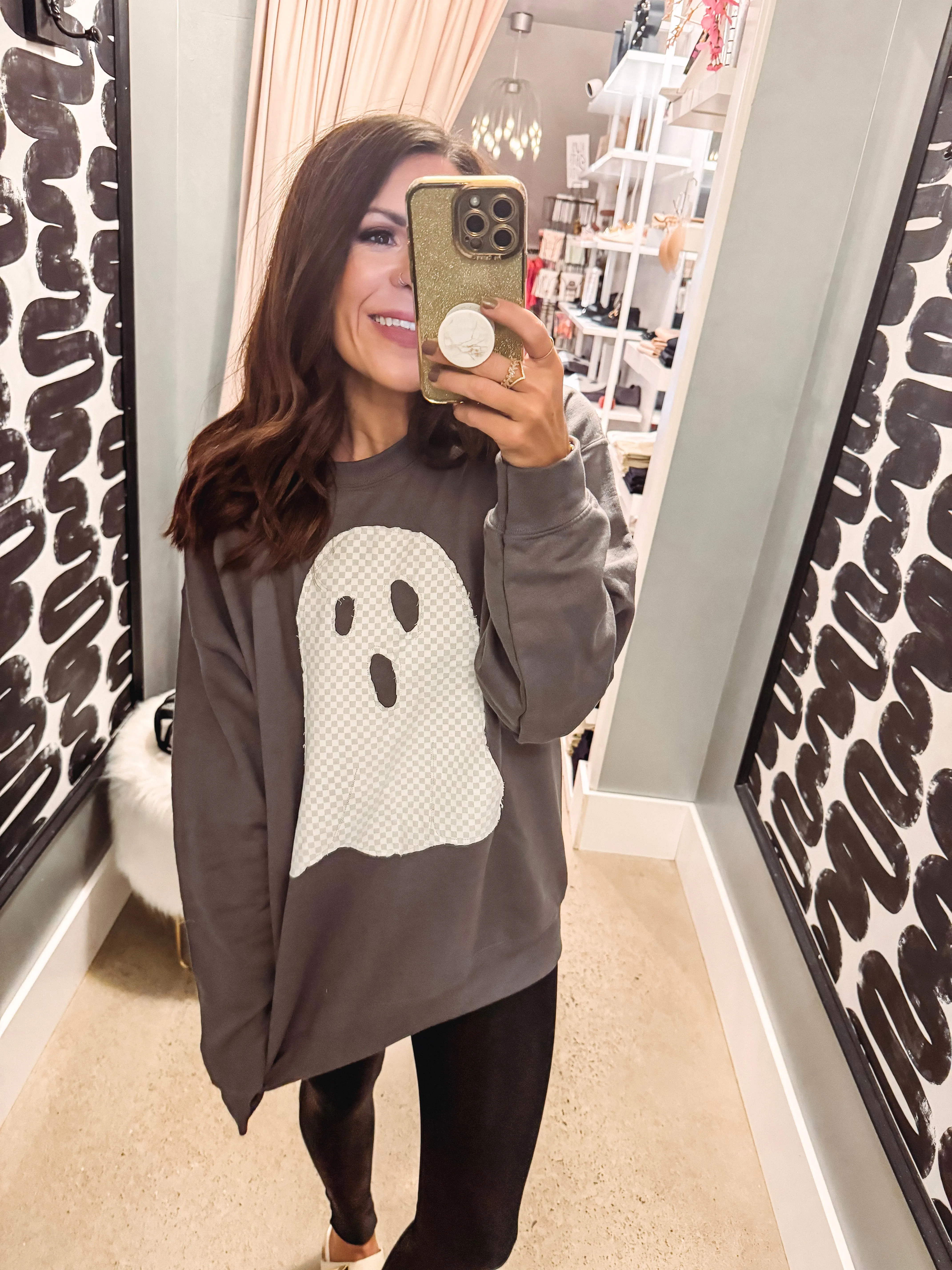 Ghostly Vibes Handmade Crew Neck Sweatshirt