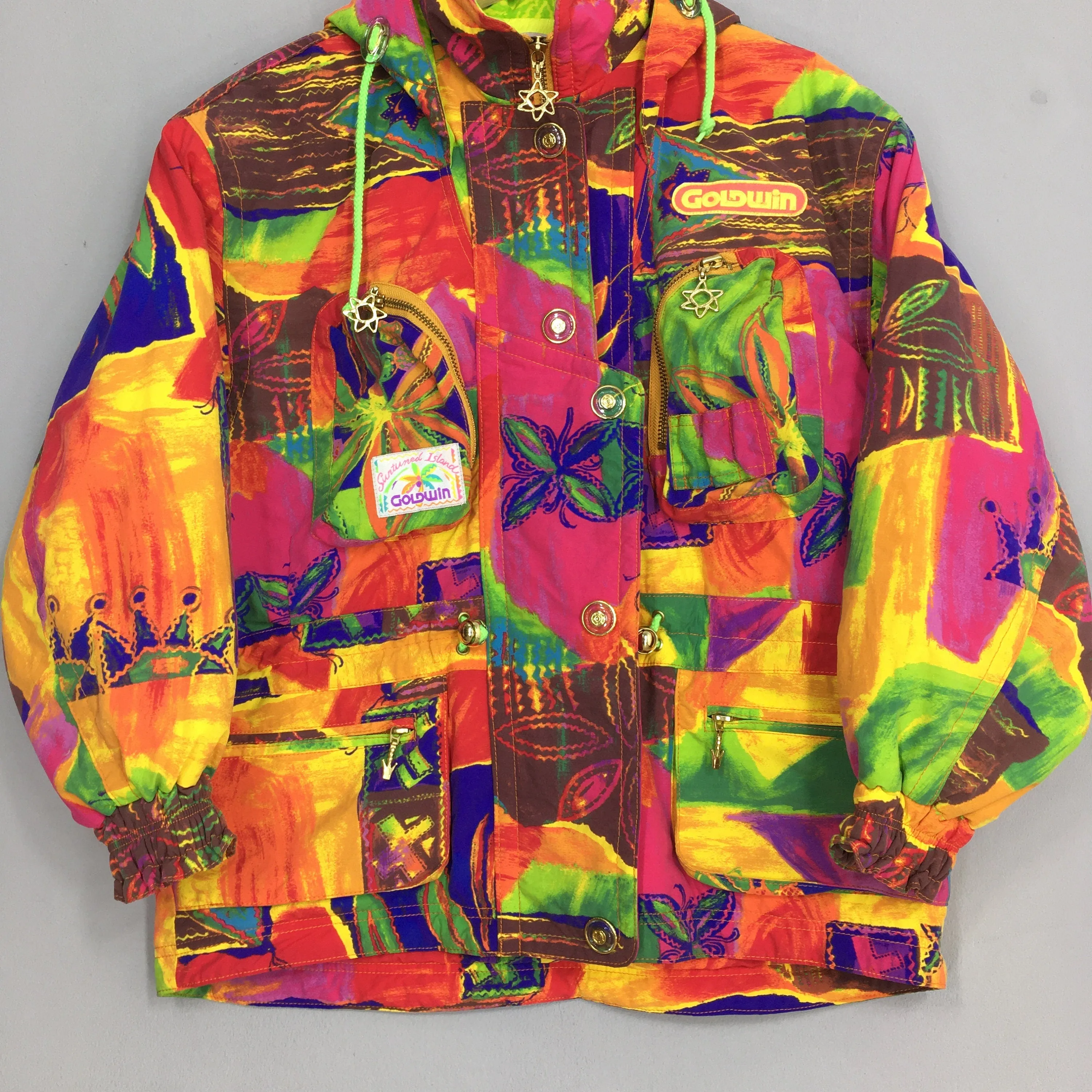 Goldwin Multicolor Pop Art Bomber Ski Wear Jacket