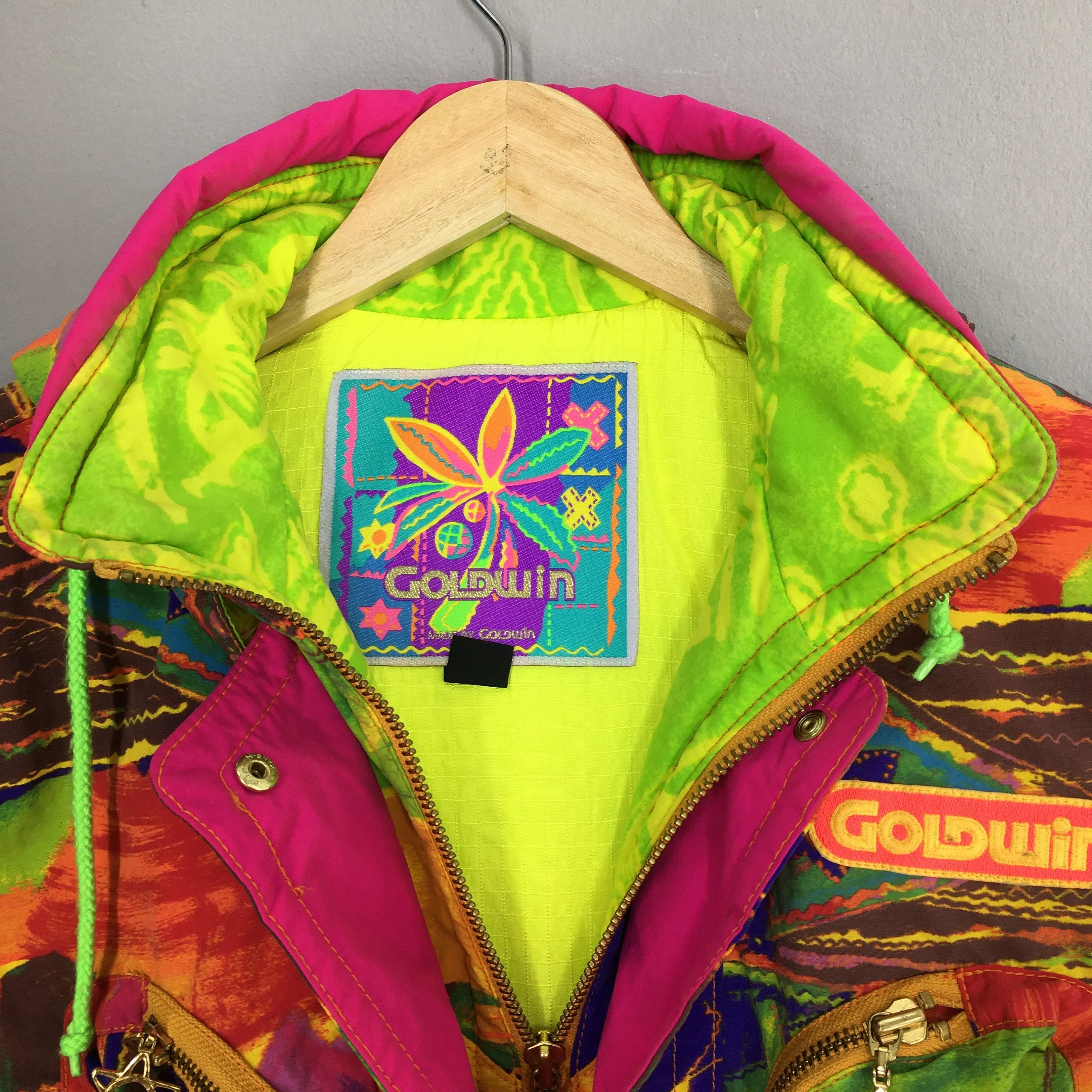 Goldwin Multicolor Pop Art Bomber Ski Wear Jacket