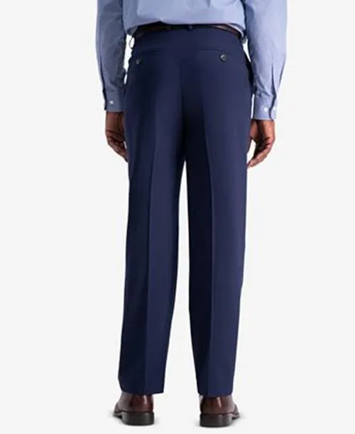 Haggar Mens Classic fit Dress Pants 38 / 32 Blue Solid
