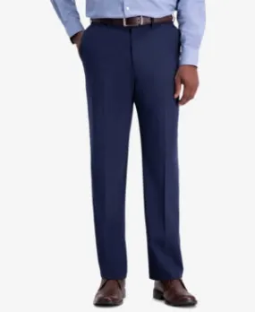Haggar Mens Classic fit Dress Pants 38 / 32 Blue Solid