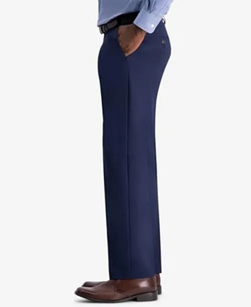 Haggar Mens Classic fit Dress Pants 38 / 32 Blue Solid