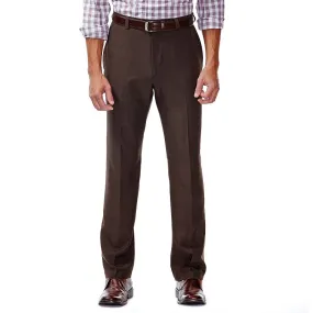 Haggar Mens Classic fit Dress Pants 38 / 32 Chocolate Brown Solid