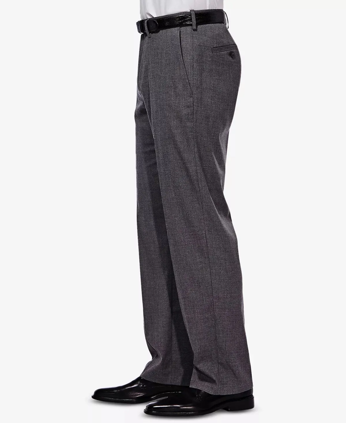 Haggar Mens Classic fit Dress Pants 40 / 29 Charcoal Grey Solid Stretch