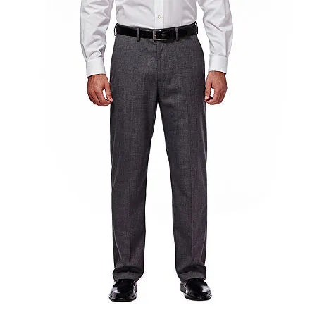 Haggar Mens Classic fit Dress Pants 40 / 29 Charcoal Grey Solid Stretch