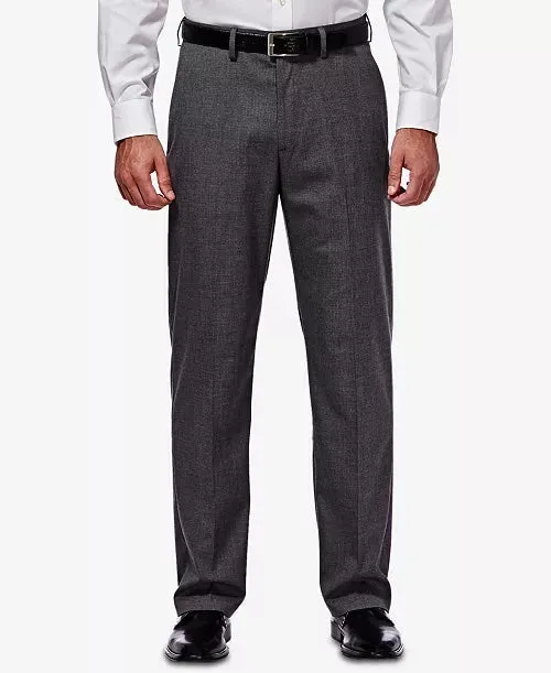 Haggar Mens Classic fit Dress Pants 40 / 29 Charcoal Grey Solid Stretch