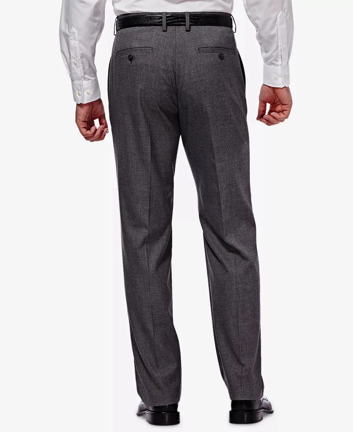 Haggar Mens Classic fit Dress Pants 40 / 29 Charcoal Grey Solid Stretch