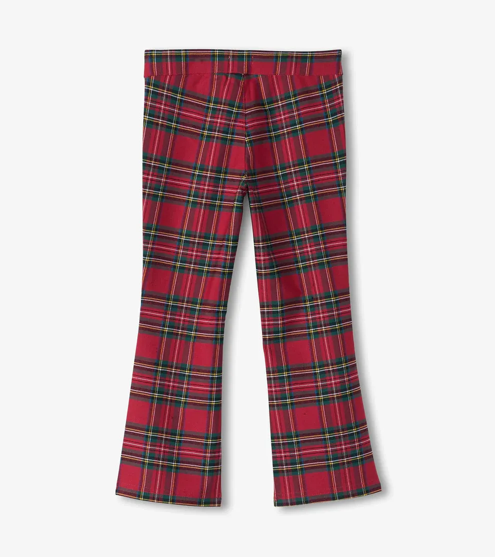 HATLEY- KIDS RED PLAID FLARED PANT