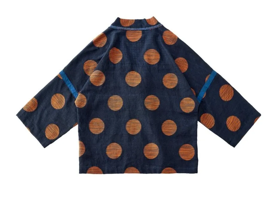Hawaiian Style Embroidered Indigo Kimono Jacket