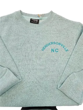 Hendersonville Logo Crewneck Embroidered Sweatshirt - Teal on Teal Logo