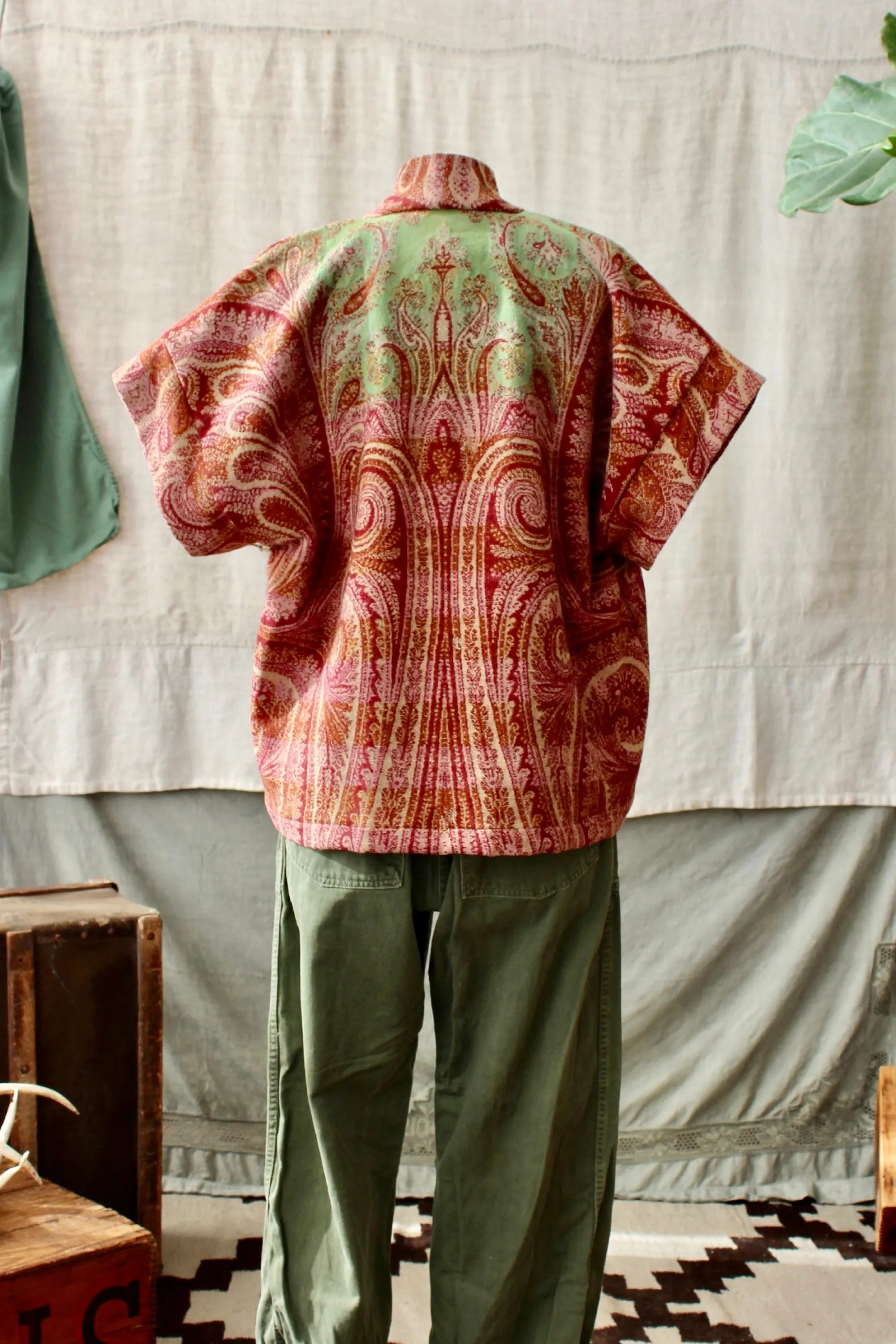 HF159 The Highlands Foundry Wool Paisley Haori Vest