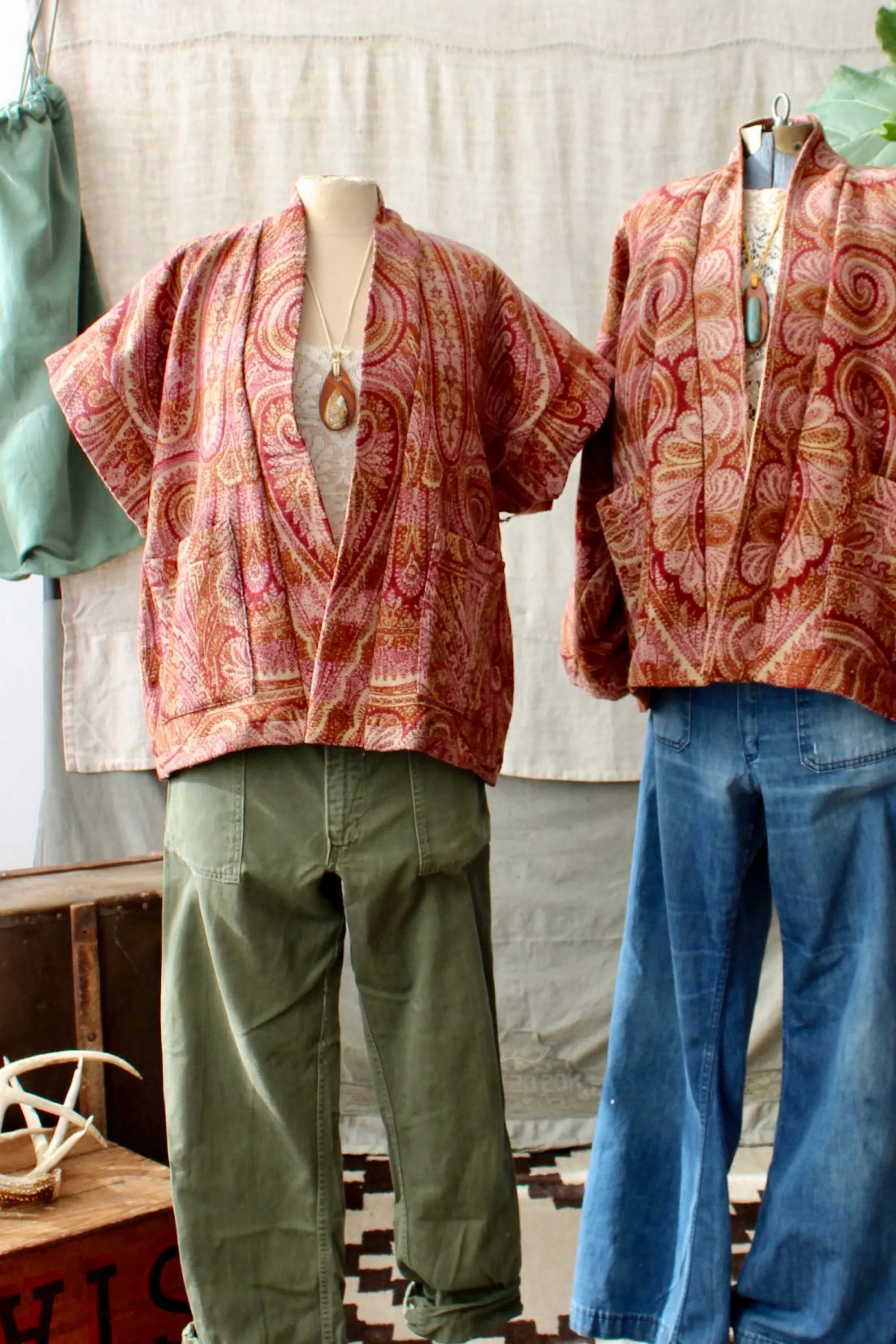 HF159 The Highlands Foundry Wool Paisley Haori Vest