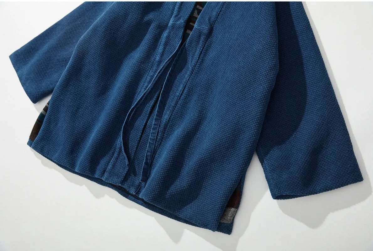 Indigo Kendo Sashiko Kimono Jacket