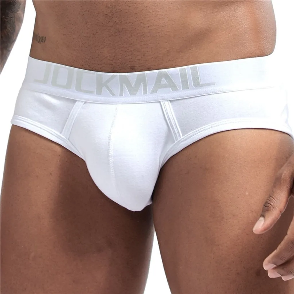 JOCKMAIL Brand Sexy Men's Underwear Basic Cotton Brief High Quality White Black Gray M -XXL Gay Underwear Men Bikini Slip Homme