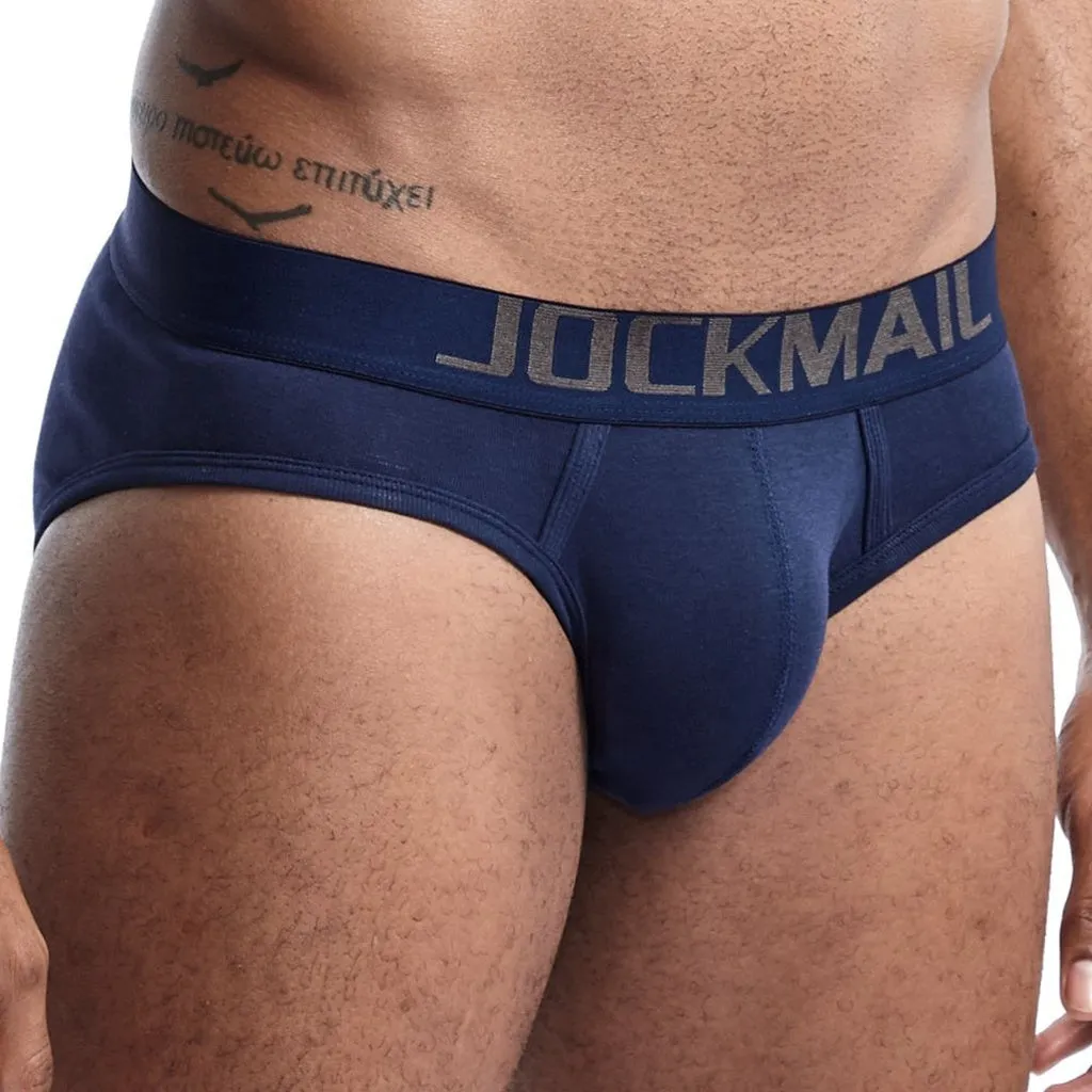 JOCKMAIL Brand Sexy Men's Underwear Basic Cotton Brief High Quality White Black Gray M -XXL Gay Underwear Men Bikini Slip Homme