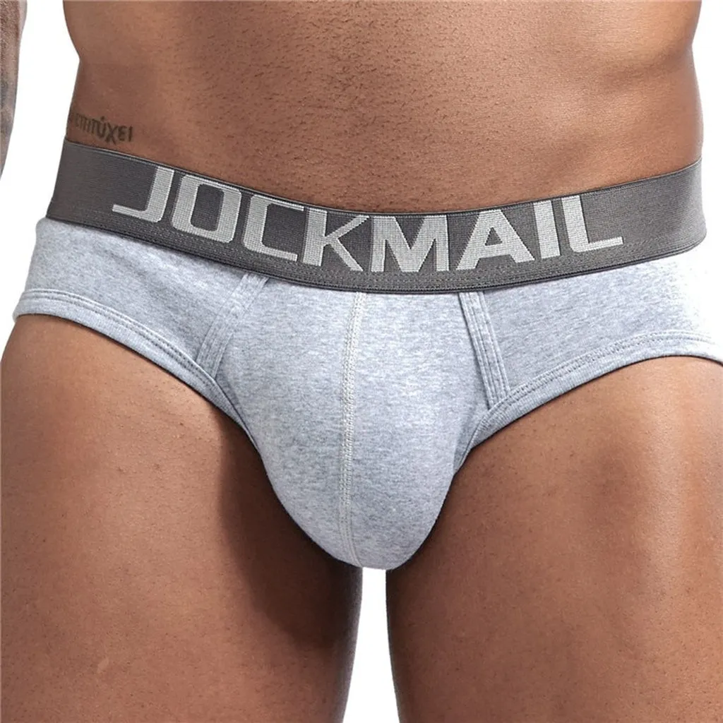 JOCKMAIL Brand Sexy Men's Underwear Basic Cotton Brief High Quality White Black Gray M -XXL Gay Underwear Men Bikini Slip Homme