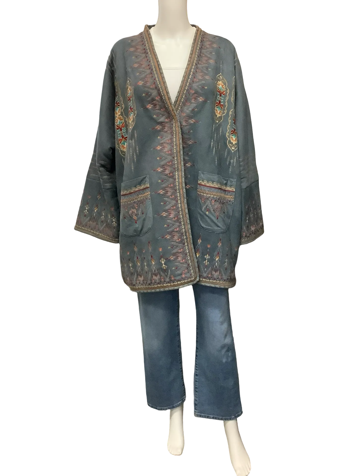 Johnny Was Jacket Calandria Suede Sherpa Size: M