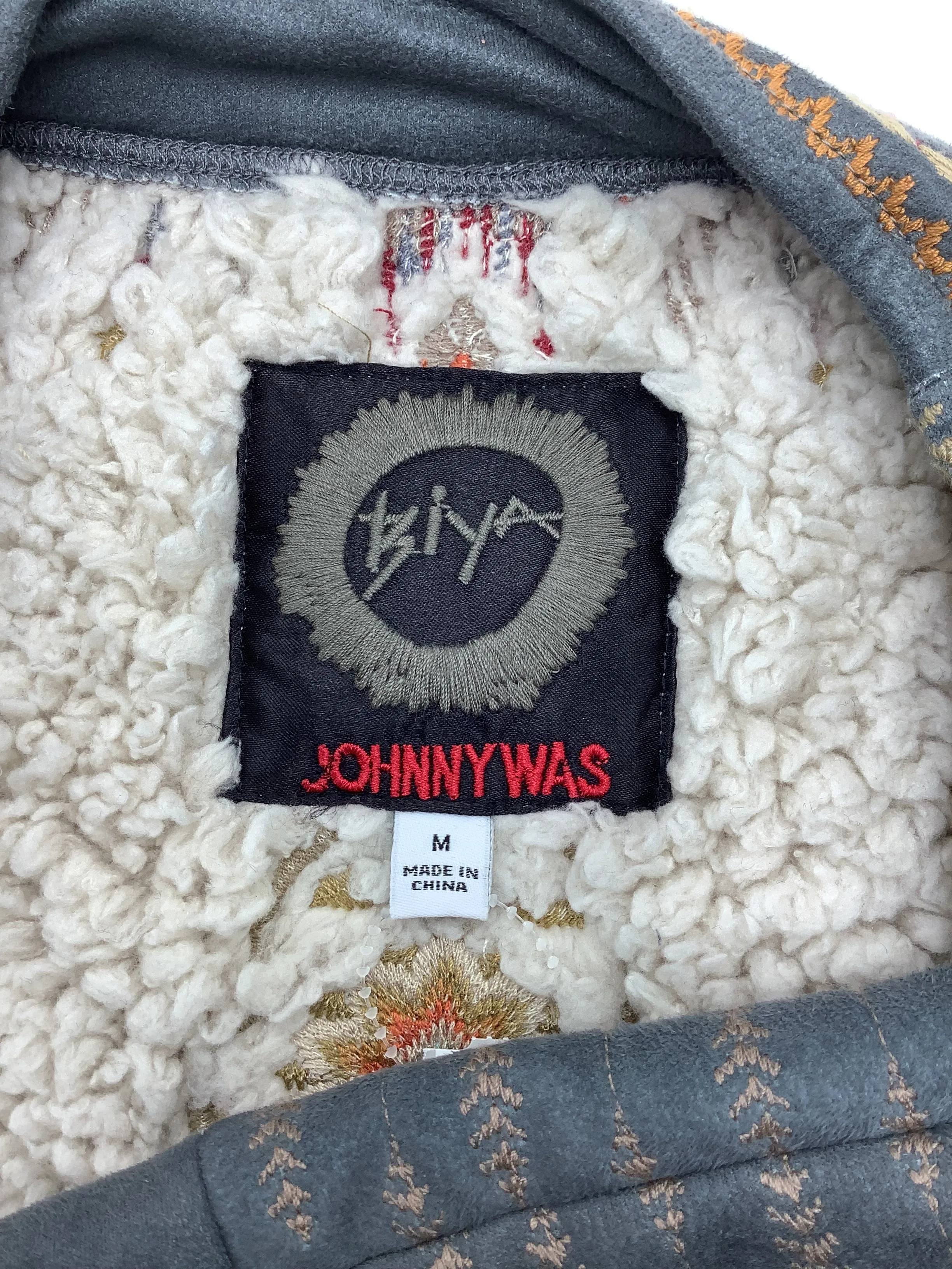 Johnny Was Jacket Calandria Suede Sherpa Size: M