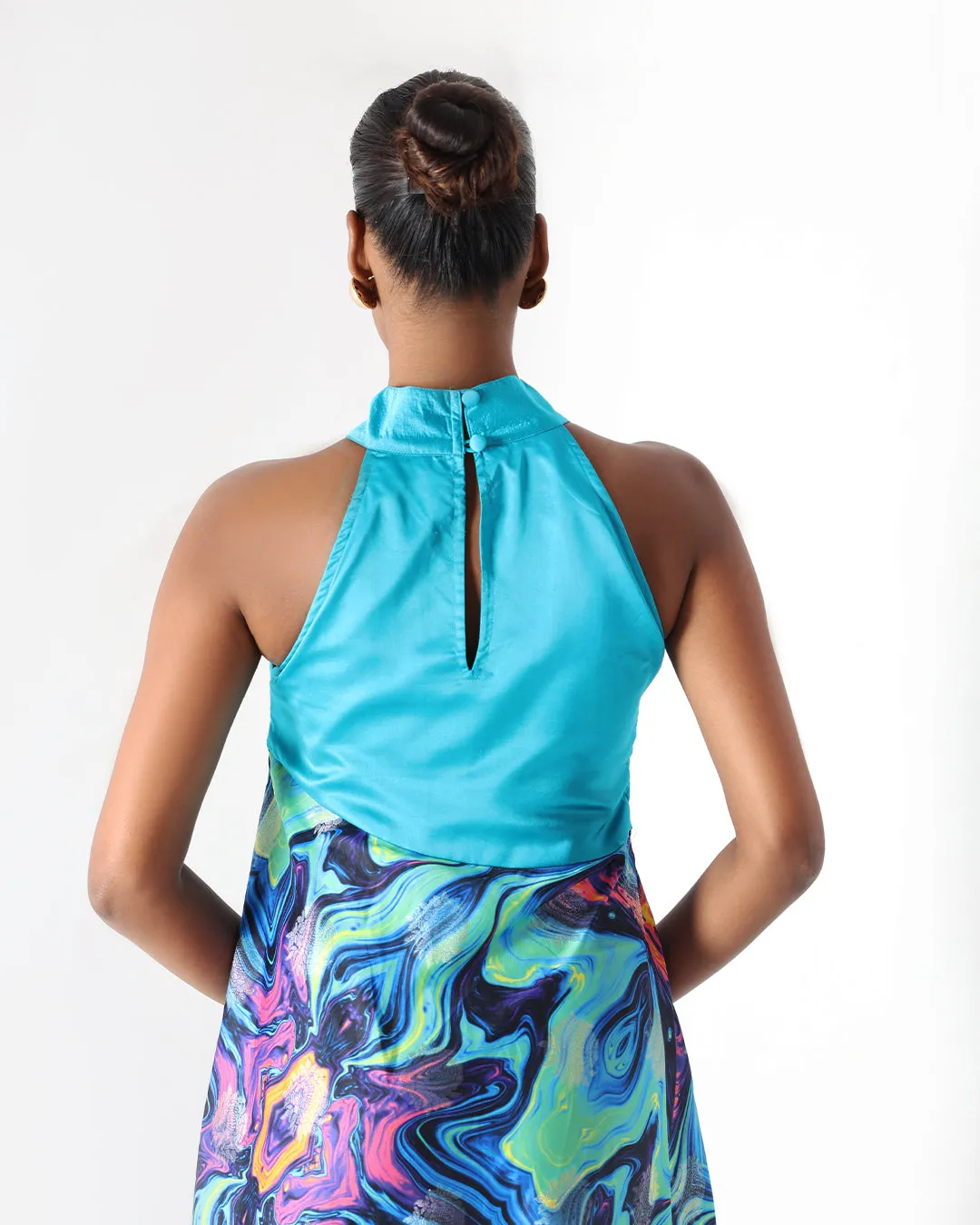 Kai Holographic  Silk Dress RTS