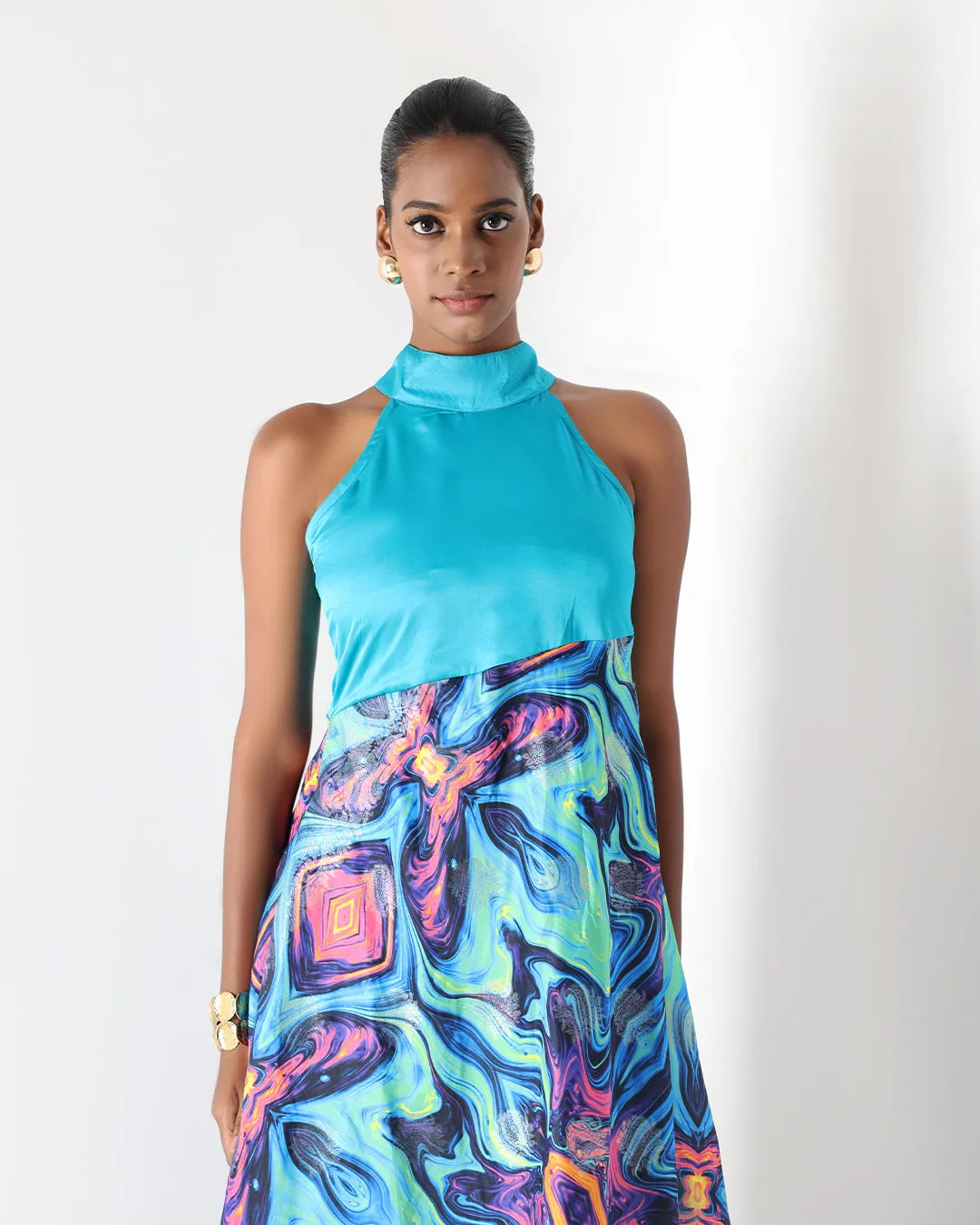 Kai Holographic  Silk Dress RTS