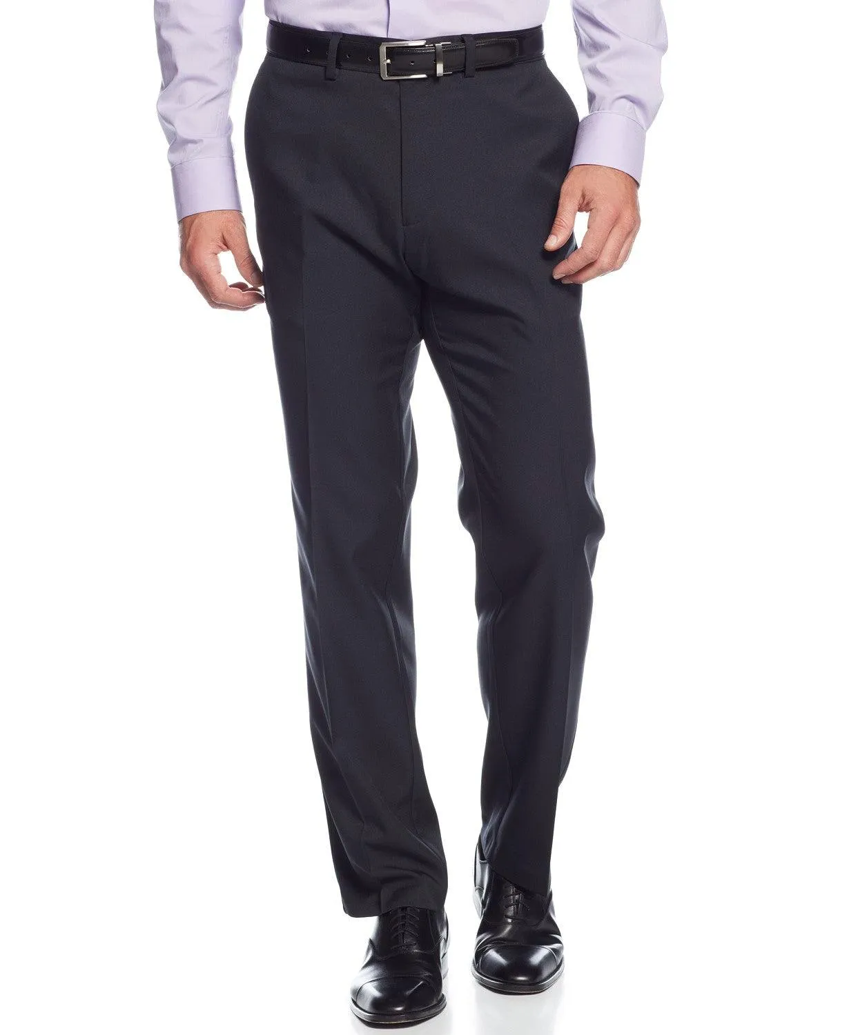 Kenneth Cole Reaction Mens Slim fit Dress Pants 32 / 34 Black Solid