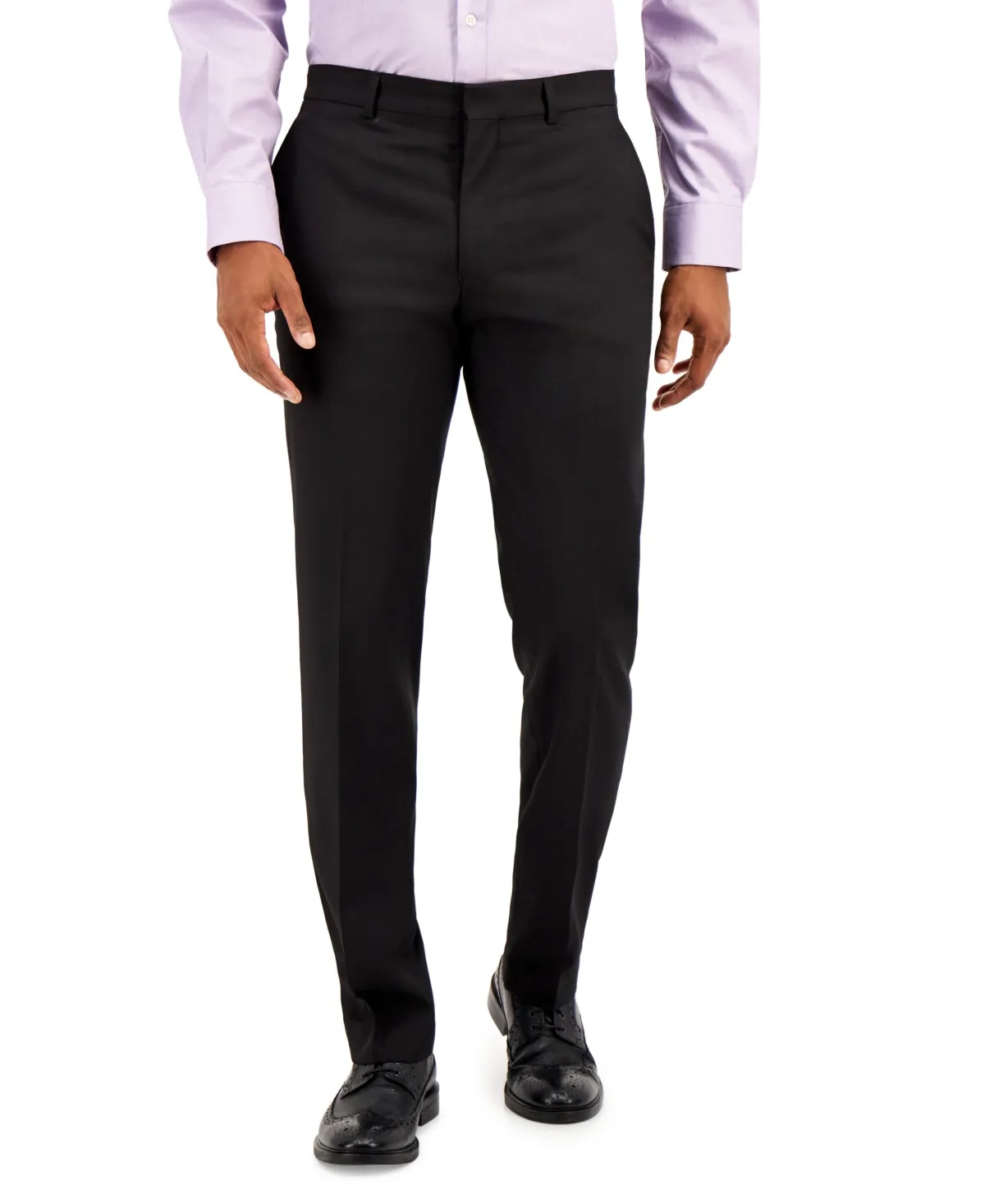 Kenneth Cole Reaction Mens Slim fit Dress Pants 32 / 34 Black Solid