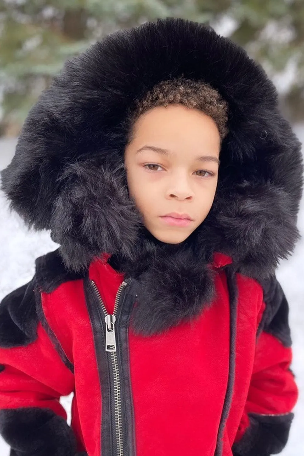 Kids El Jefe Shearling Moto Jacket (Bred)